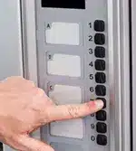 Reverse vending machine button panel representing outdoor equipment restoration